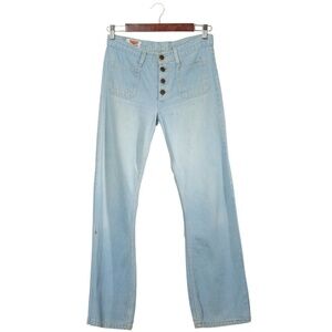 BIG JOHN Vintage Japanese Denim Flared Leg Jeans Size 29 70s Disco Light Wash